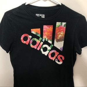 Black Floral Shortsleeved T-shirt